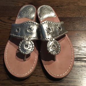 Jack Rogers Hamptons sandal in platinum